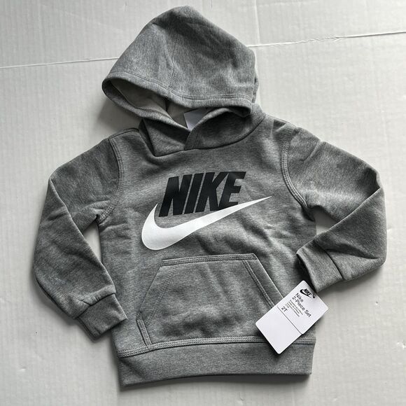 Nike Sportswear Club Fleece Hoodie & Joggers 2 Pc Set Boys Gray Just Do It Sz 2T - Picture 2 of 9